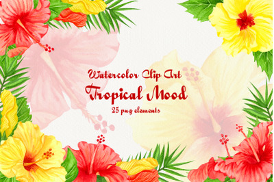 Tropical Mood Watercolor Clip Art