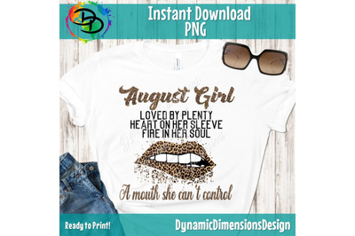 August girl svg, August birthday bday svg, Lips svg, Women born in Aug