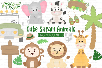 Safari Animals Clipart Set