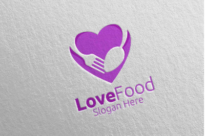 Love Healthy Food Logo for Restaurant or Cafe 11