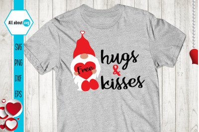 Free Hugs And Kisses Svg, Valentines Gnome Svg