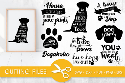 Dog svg bundle cutting files svg, dxf, pdf, eps, png