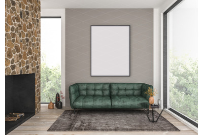 Interior scene - artwork background - frame mockup