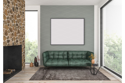 Interior scene - artwork background - frame mockup