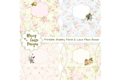Shabby Florals &amp; Lace Pillow Boxes