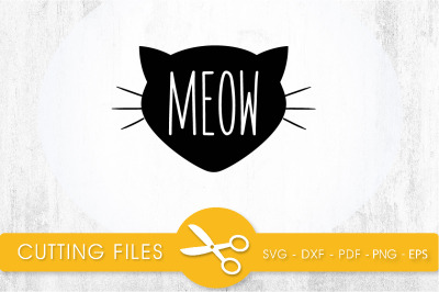 Cat Meow  SVG, PNG, EPS, DXF, Cut File