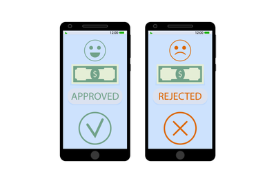 Approved and rejected pay on smartphone