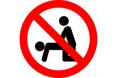 No sex in public place. Ban symbol