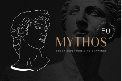 Aesthetic Greek Sculpture Line Art