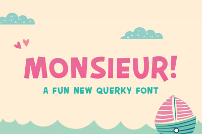 Monsieur Font (Bold Fonts, Quirky Fonts, Thick Fonts)