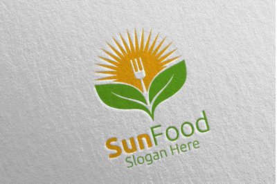 Sun Food Restaurant Logo 16