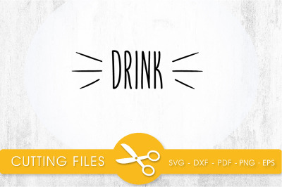 Cat Drink SVG, PNG, EPS, DXF, Cut File