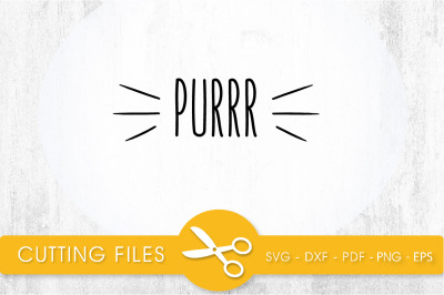 Cat Purr SVG, PNG, EPS, DXF, Cut File