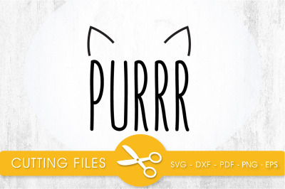 Purr SVG, PNG, EPS, DXF, Cut File