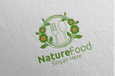 Nature Food Logo Template for Restaurant or Cafe 18