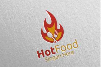 Hot Food Logo Template for Restaurant or Cafe 19