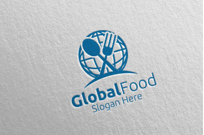 Global Food Logo Template for Restaurant or Cafe 20