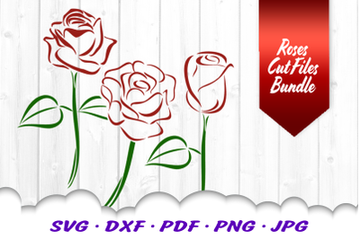 Tribal Rose Flowers SVG DXF Cut Files Bundle