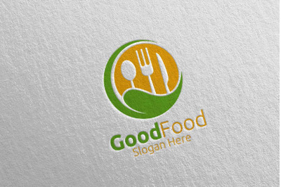 Healthy Food Logo Template for Restaurant or Cafe 21