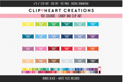 Candy Bar Clipart - 100 Colours