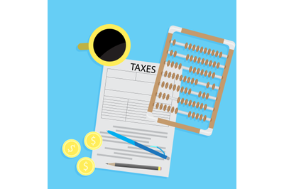 Tax day declaration flat concept