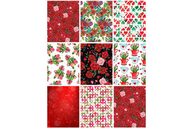 9 Valentine Tag Images on One Sheet Collage