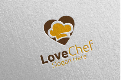 Love Chef Food Logo for Restaurant or Cafe 24