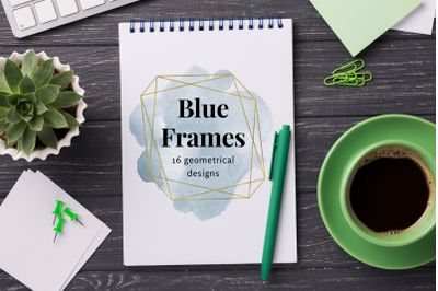 Blue and gold frames