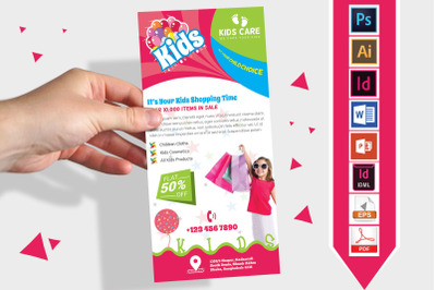 Rack Card | Kids Fashion DL Flyer v1