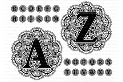 Mandala Alphabet SVG Bundle, Mandala &nbsp;Letters  Clipart.