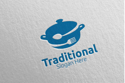 Traditional Food Logo for Restaurant or Cafe 32
