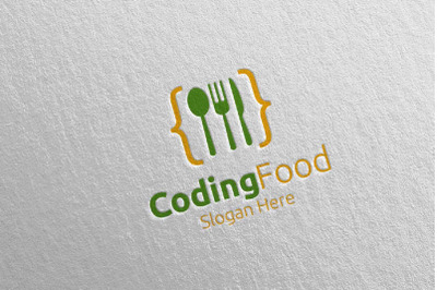 Coding Food Logo for Restaurant or Cafe 36