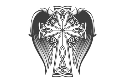 Celtic Cross with Wings