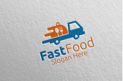 Courier Fast Food Logo for Restaurant or Cafe 41