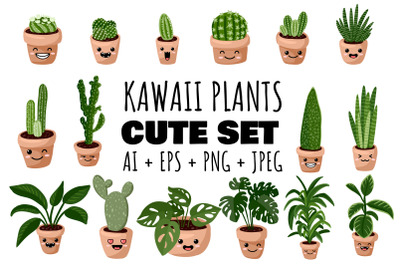 Kawaii Plants Cute Set