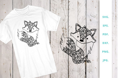 Mandala Cute Fox Svg file, Cut File  v3