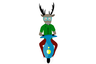 Deer hipster cartoon