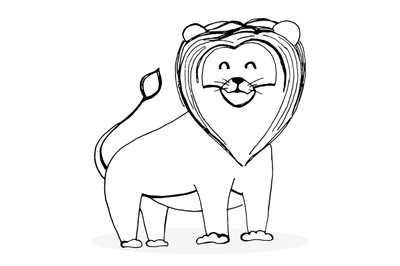 Sketch lion character