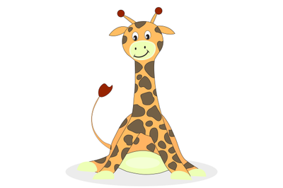 Cartoon giraffe isolated on white background