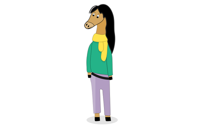 Horse hipster cartoon