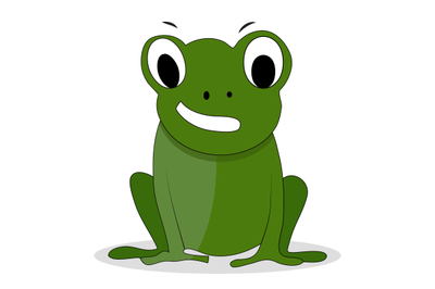 Character green frog cartoon