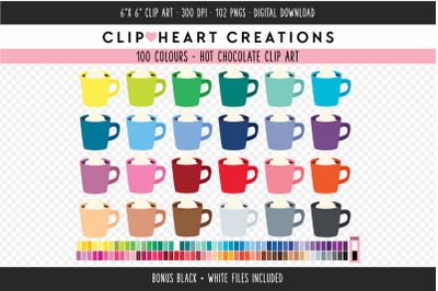 Hot Chocolate Clipart - 100 Colours