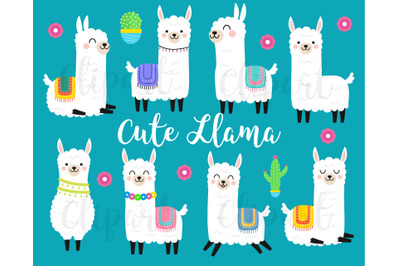 Llama Clipart, Llama Clip Art, Cute Kawaii Llamas, Cute Llama Graphics