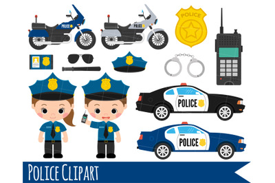 Police Clipart, Girl and Boy Police Clipart, Police Car Clipart, Polic