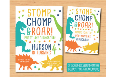 Dinosaur Invitation, Dinosaur invite, Dinosaur Birthday Party