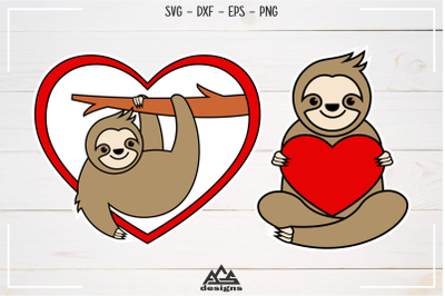 Sloth Love Valentine Svg Design