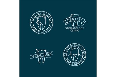 Dental clinic line logo templates