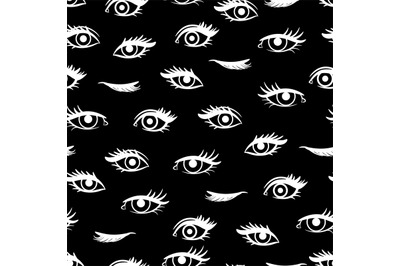 White female eyes seamless pattern