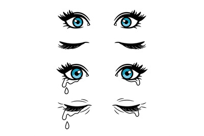 Cartoon female eyes