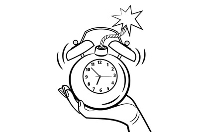 Bomb alarm clock coloring page